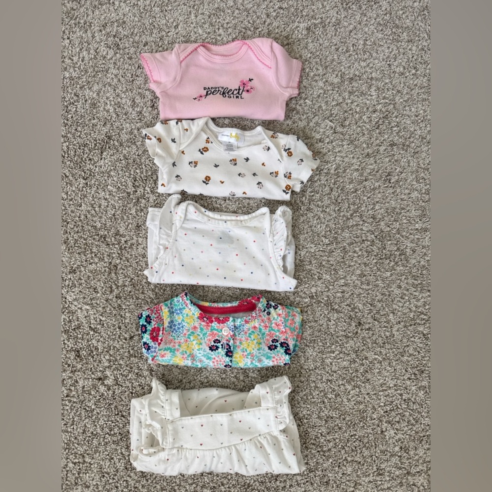 Carter's, Gap Baby, Bloomie’s Baby Girls Floral Polka Dot One-Piece Pack 0-3 mos